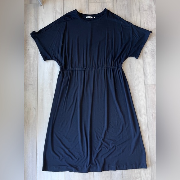 Marimekko Ikkunani Black Short Sleeve Midi Dress with Elastic Waist - Picture 3 of 13